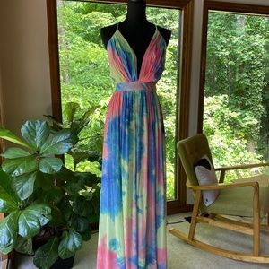 FashionNovaTye-Dye Summer Maxi Spaghetti Strap Sundress | XL